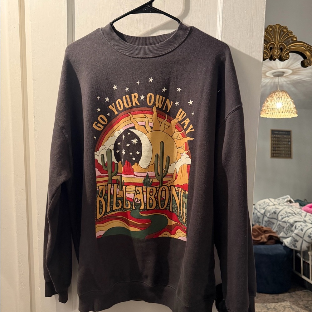 Billabong Charcoal Graphic Crewneck Sweater